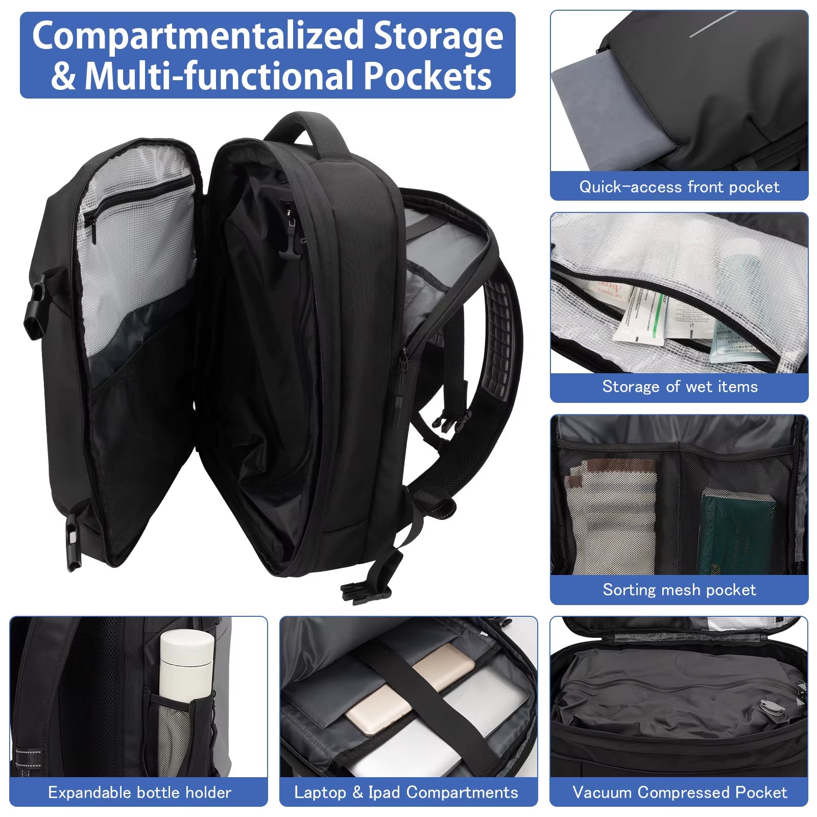 Travel Vacuum Backpack Expandable Compression Camp Large Capacity Outdoor Backpack Leisure Travel Bag Air Backpack Waterproof