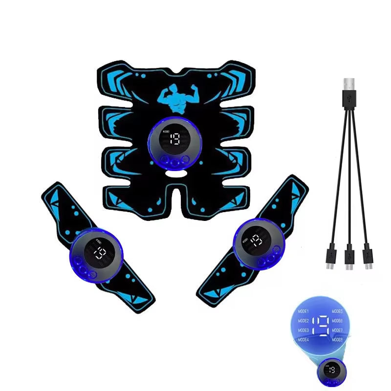 USB Rechargable Muscle Massager ABS Arm 3 in 1 Trainer Pad Wireless Smart Fitness Abdominal Training Electric Body