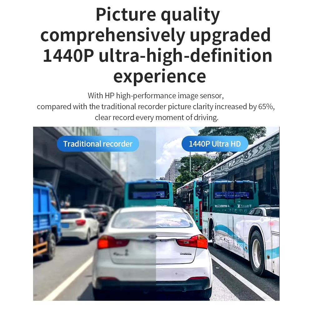 Car Camera Dash Cam Camera 2K HD Night Vision Wifi DVR Video Loop Video Parking Monitoring Car Dashcam Auto
